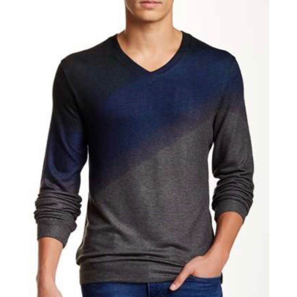 Go Couture V Neck Ombré Sweater